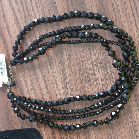 🆕 CHARTER CLUB GORGEOUS BLACK BEAD 4 STRAND Necklace- NWT! 8-9" drop - Picture 1 of 4